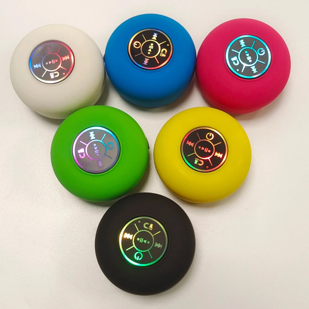 Portable Bluetooth Speaker with LED Waterproof Suction Cup Stereo Sound