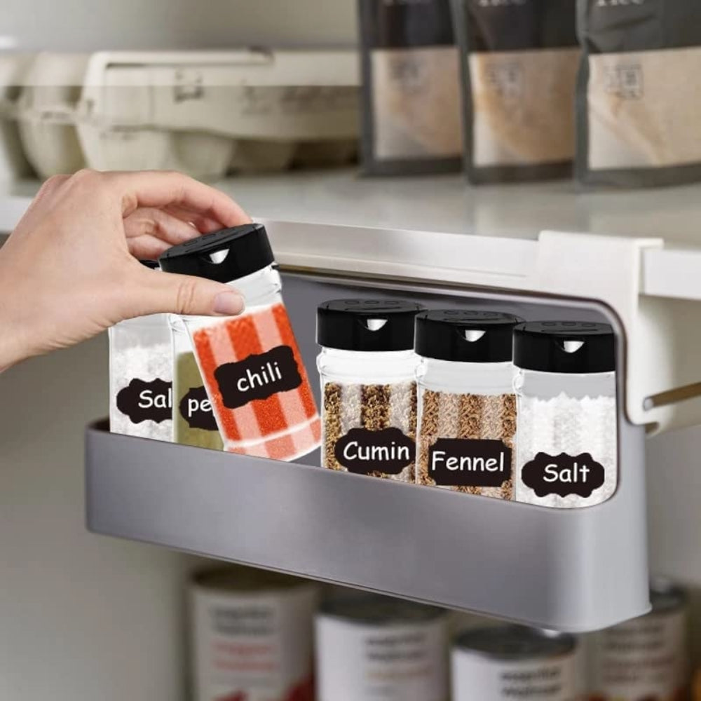 Self-adhesive Wall-mounted Under-Shelf Seasoning Bottle Storage Rack Spice Organizer