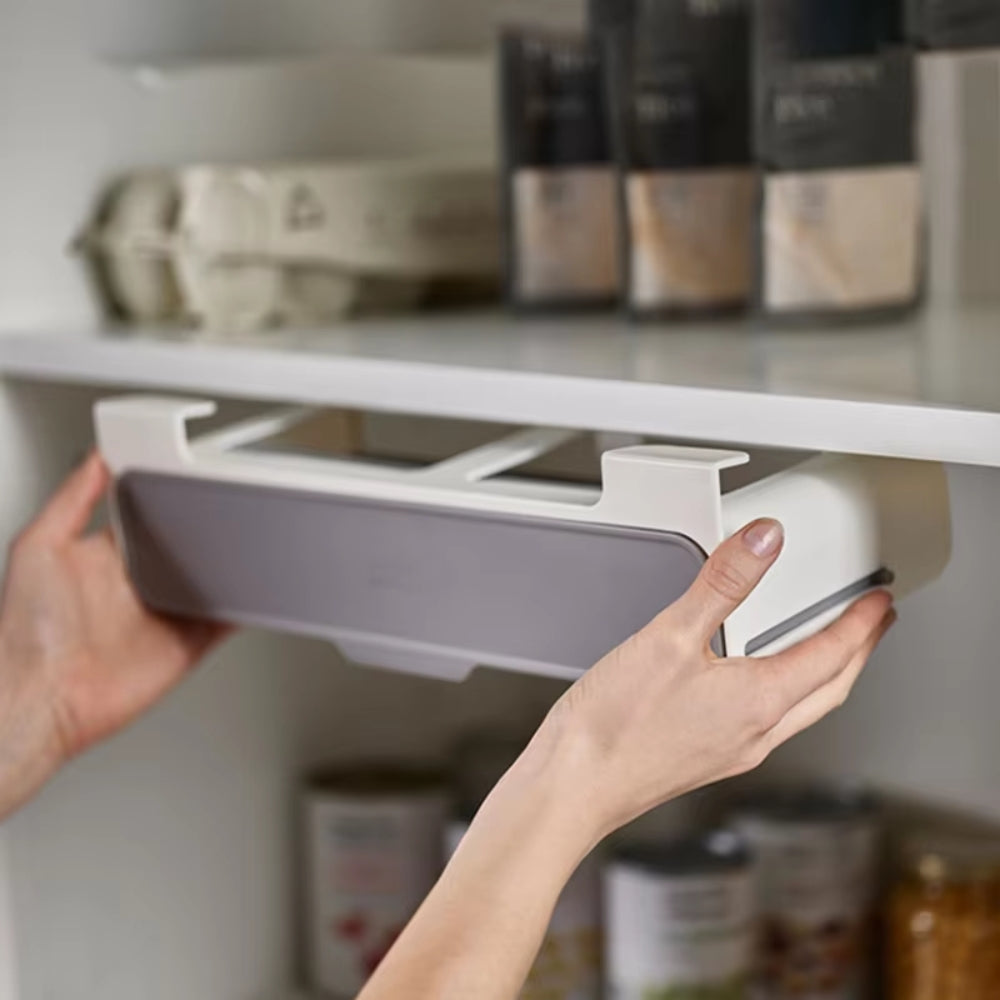 Self-adhesive Wall-mounted Under-Shelf Seasoning Bottle Storage Rack Spice Organizer