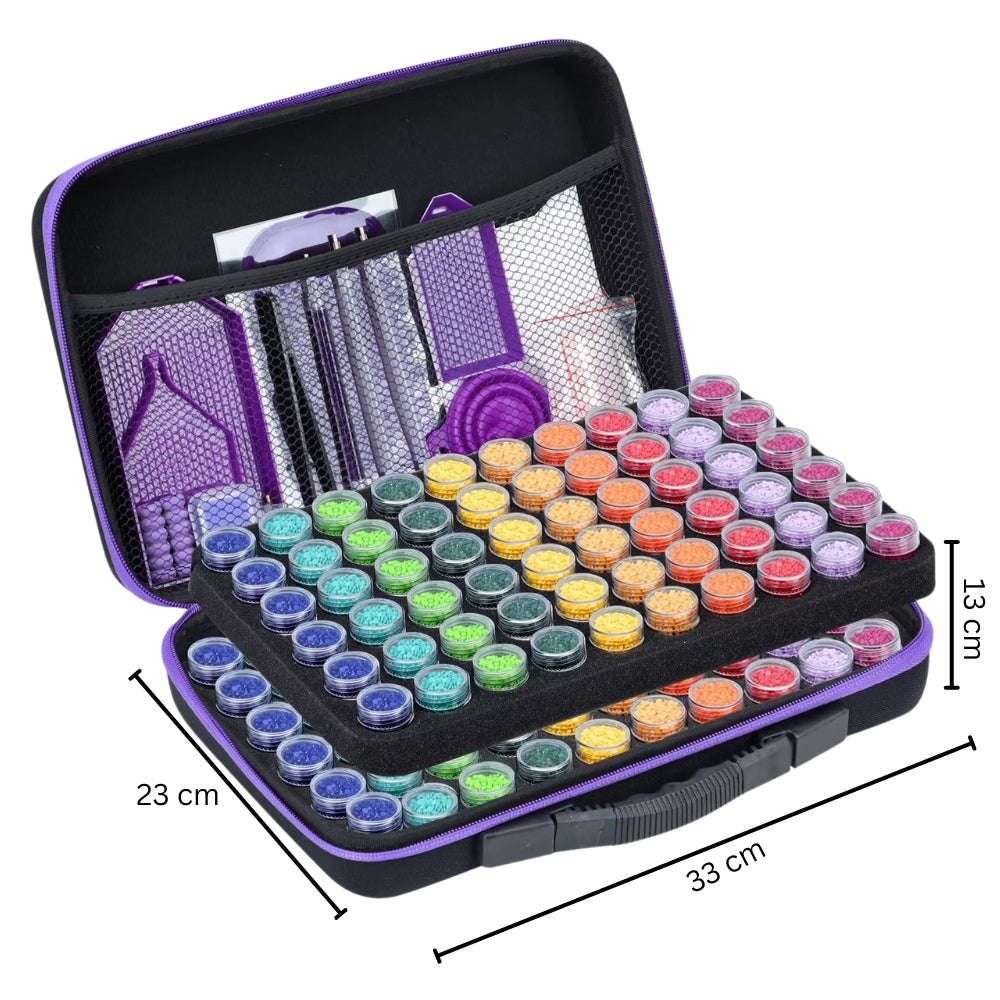 Diamond Painting Storage Box with Accessories and Shockproof Jars