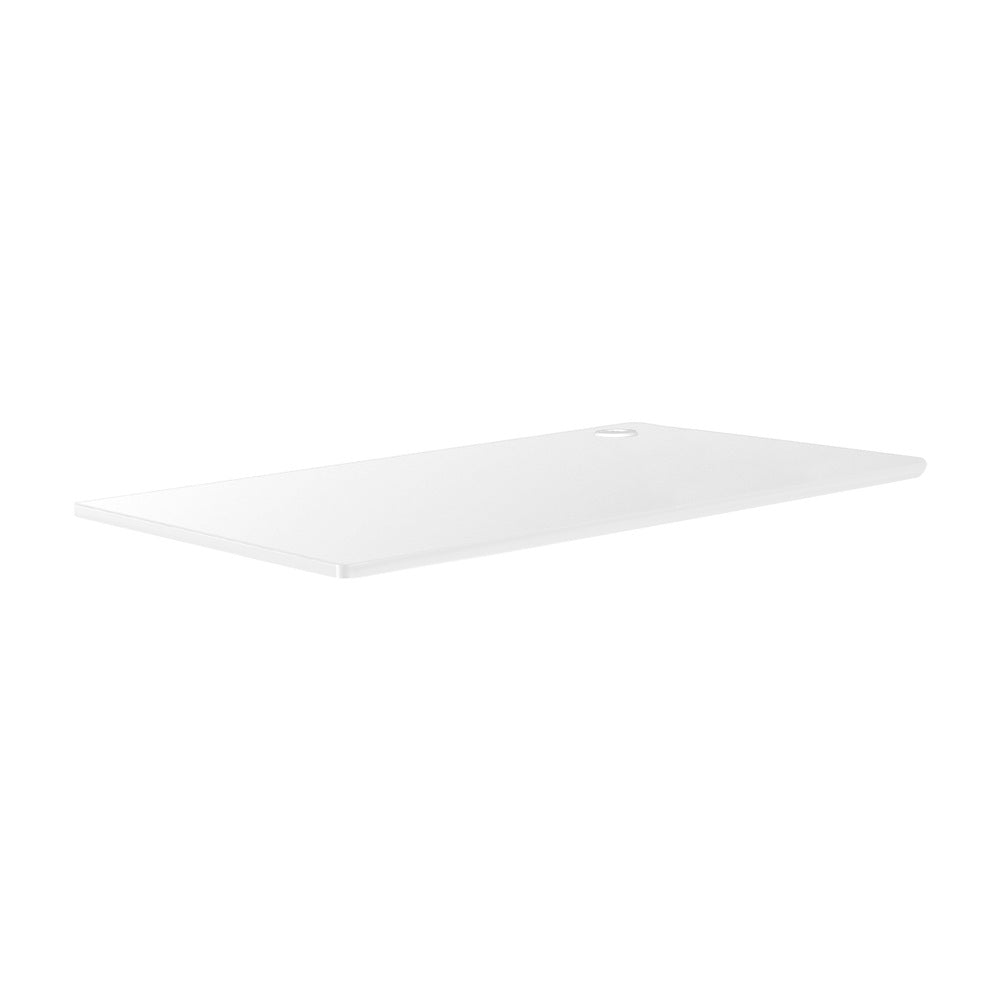 White Standing Desk Top with Drilled Hole 140x70cm