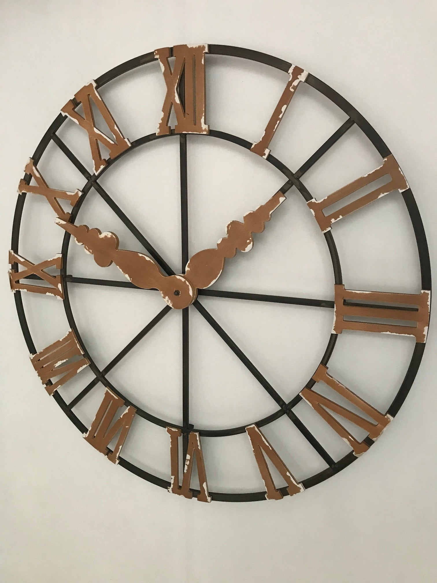 Anytime Wall Art 118cm Decorative Metal Clockface Roman Numerals