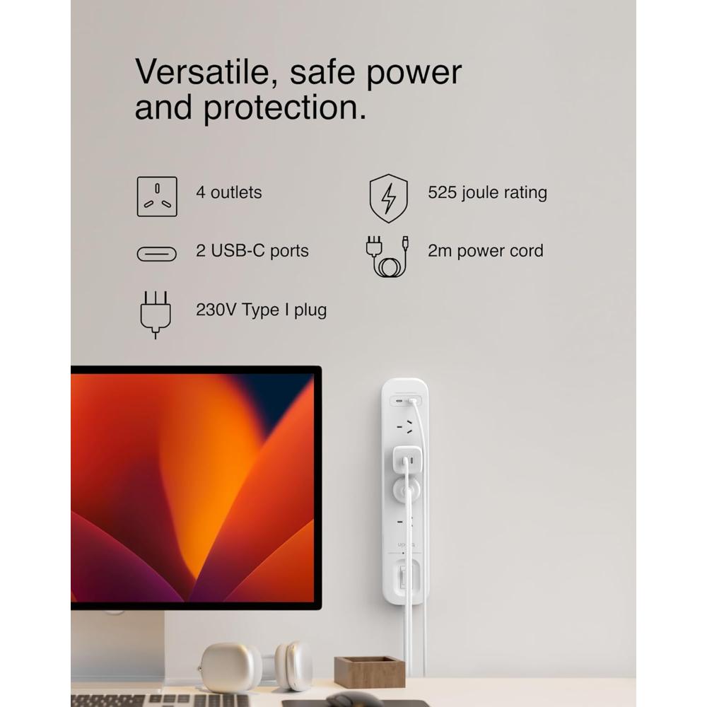 Belkin 4-Outlet Surge Protector with 2 USB-C Fast Charging