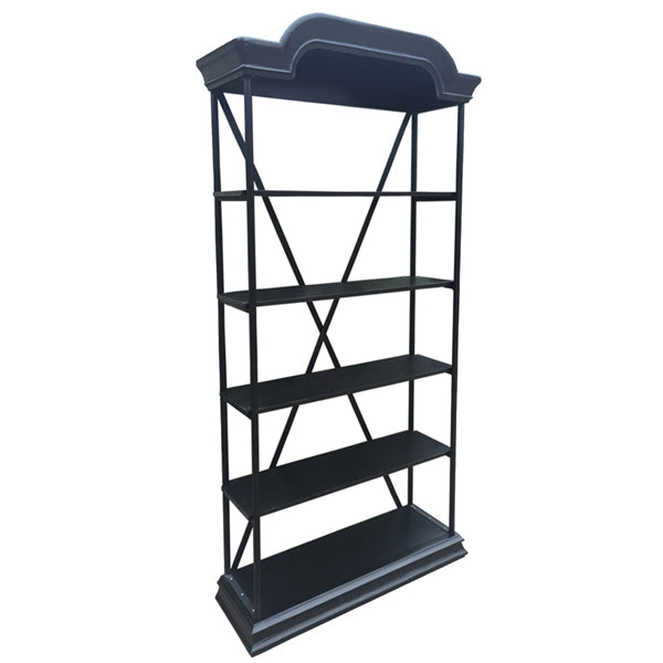 Bakers Black Display Stand Reclaimed Alder Wood 5 Shelf Rustic Industrial Home Accent