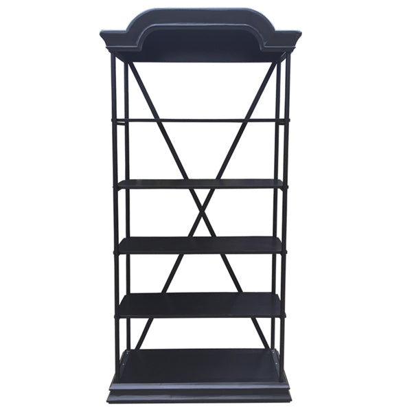 Bakers Black Display Stand Reclaimed Alder Wood 5 Shelf Rustic Industrial Home Accent