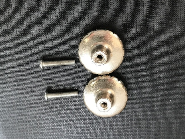 Antiqued Champagne Metal Drawer 3cm Diameter Knob Set of 2