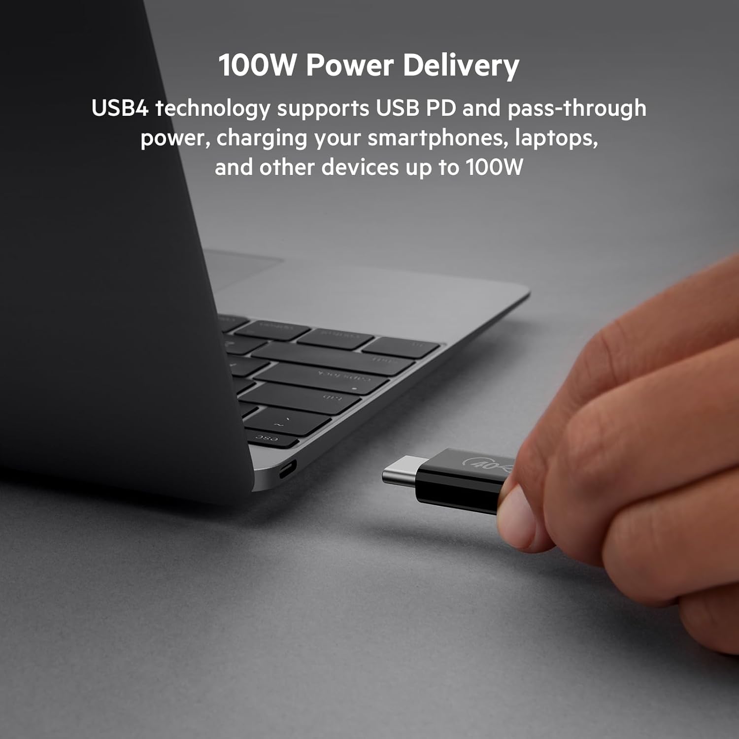 Belkin USB 4.0 USB-C Cable, Black, Size 0.8 Meter