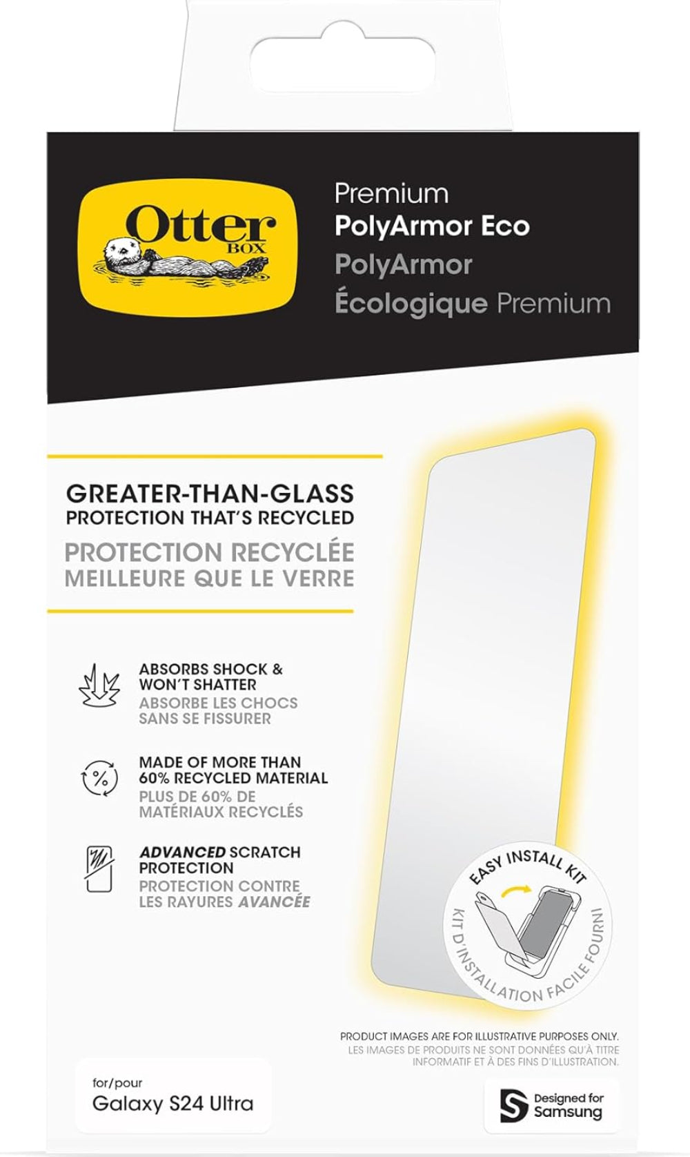 Otterbox PolyArmor Eco Screen Protector For Samsung Galaxy S24 Ultra - Clear