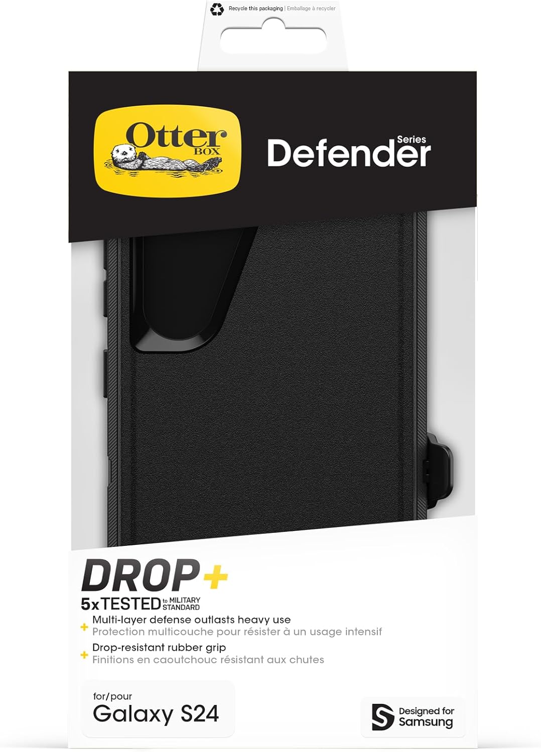 Otterbox Defender Case - For Samsung Galaxy S24 - Black