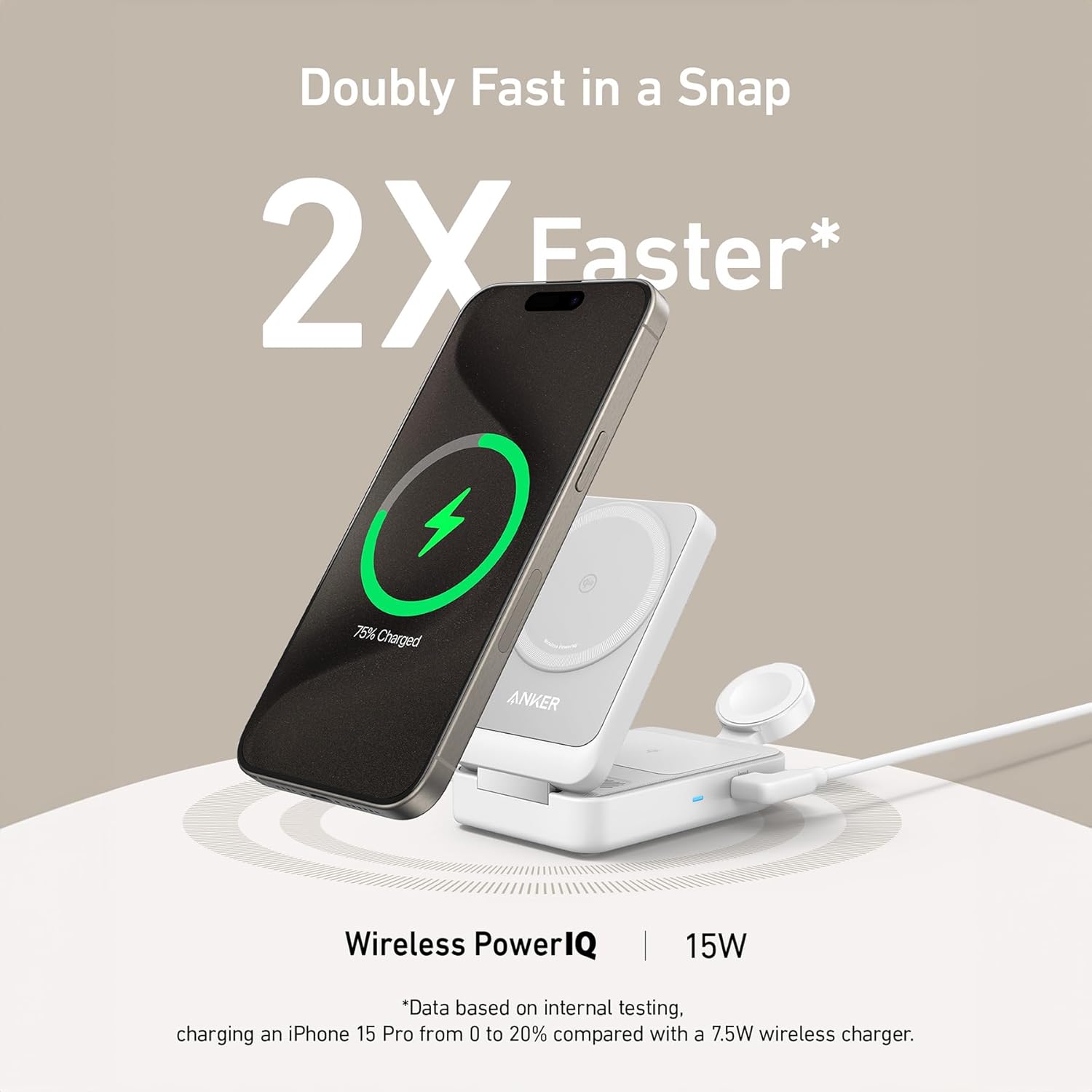 Anker MagGo Foldable 3 in 1 Charger Qi2