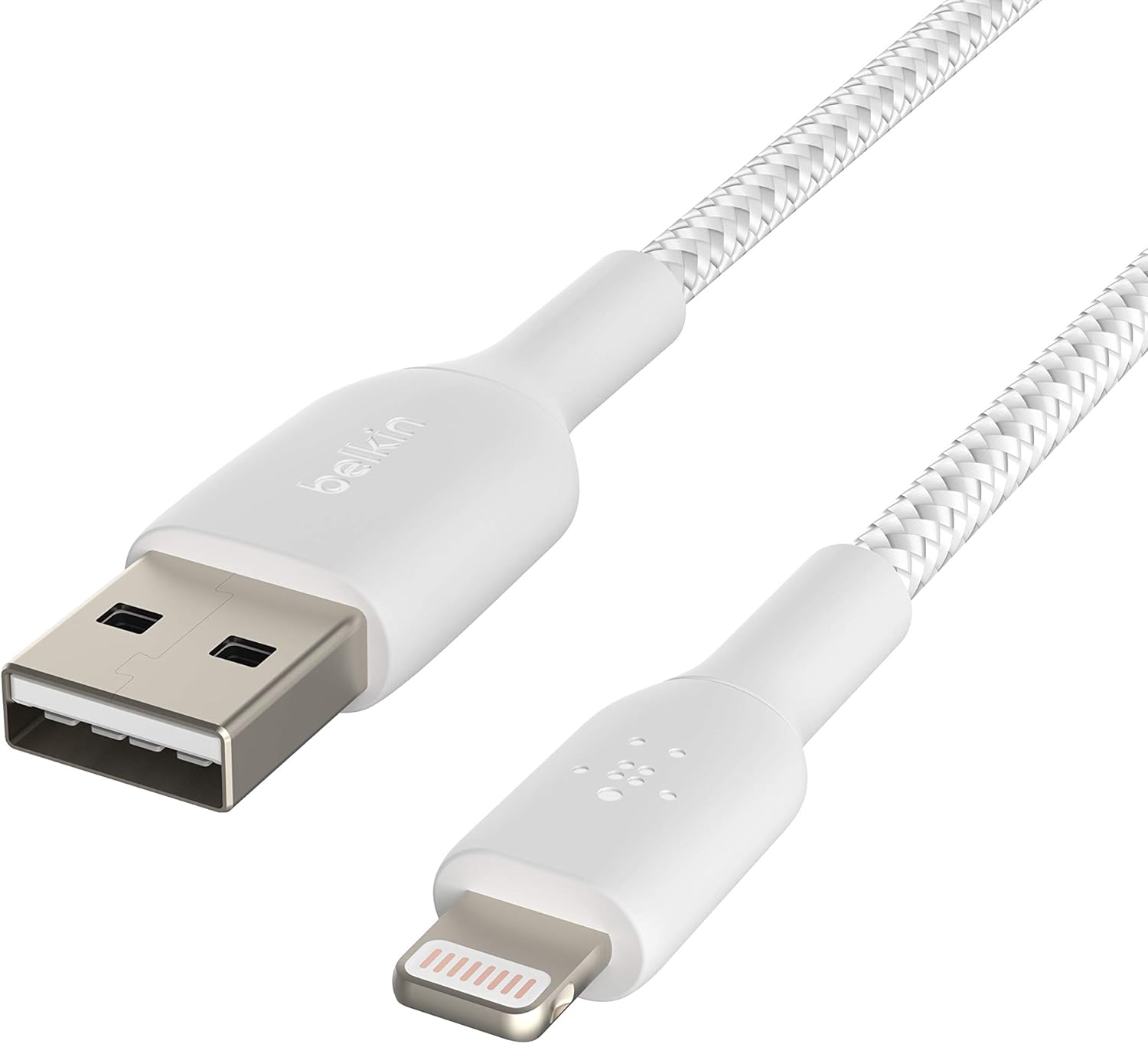 Belkin BoostCharge Lightning to USB-A Braided Cable 2m - White