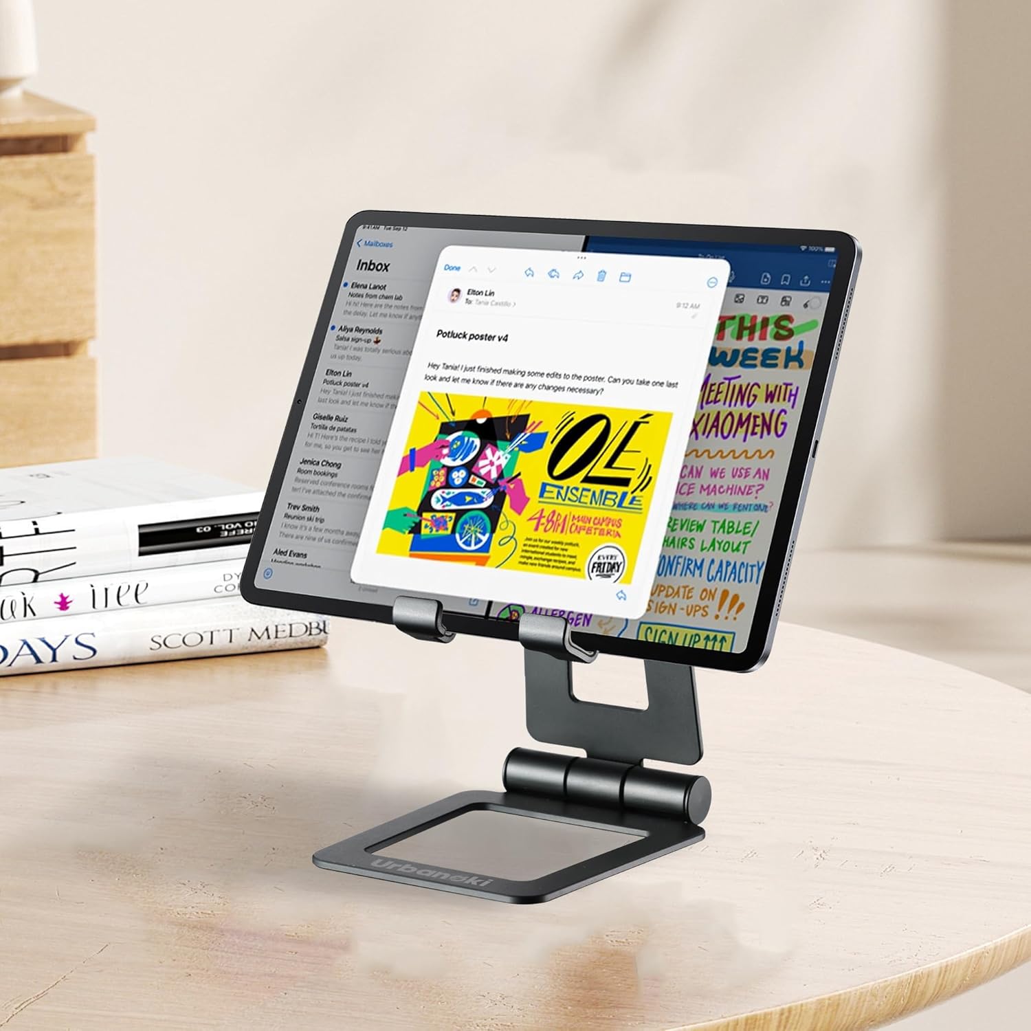 Urbanoki Portable Phone Tablet Stand Dual Folding Desk Travel Cradle Dock - Available in Two Colours
