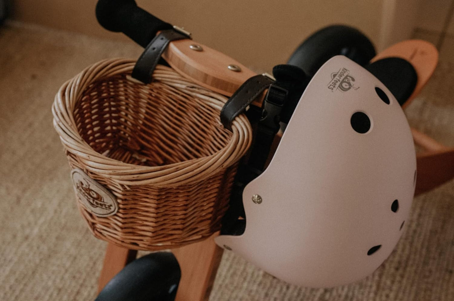 Kinderfeets Bike Basket Woven Handlebar Storage for Balance Bikes