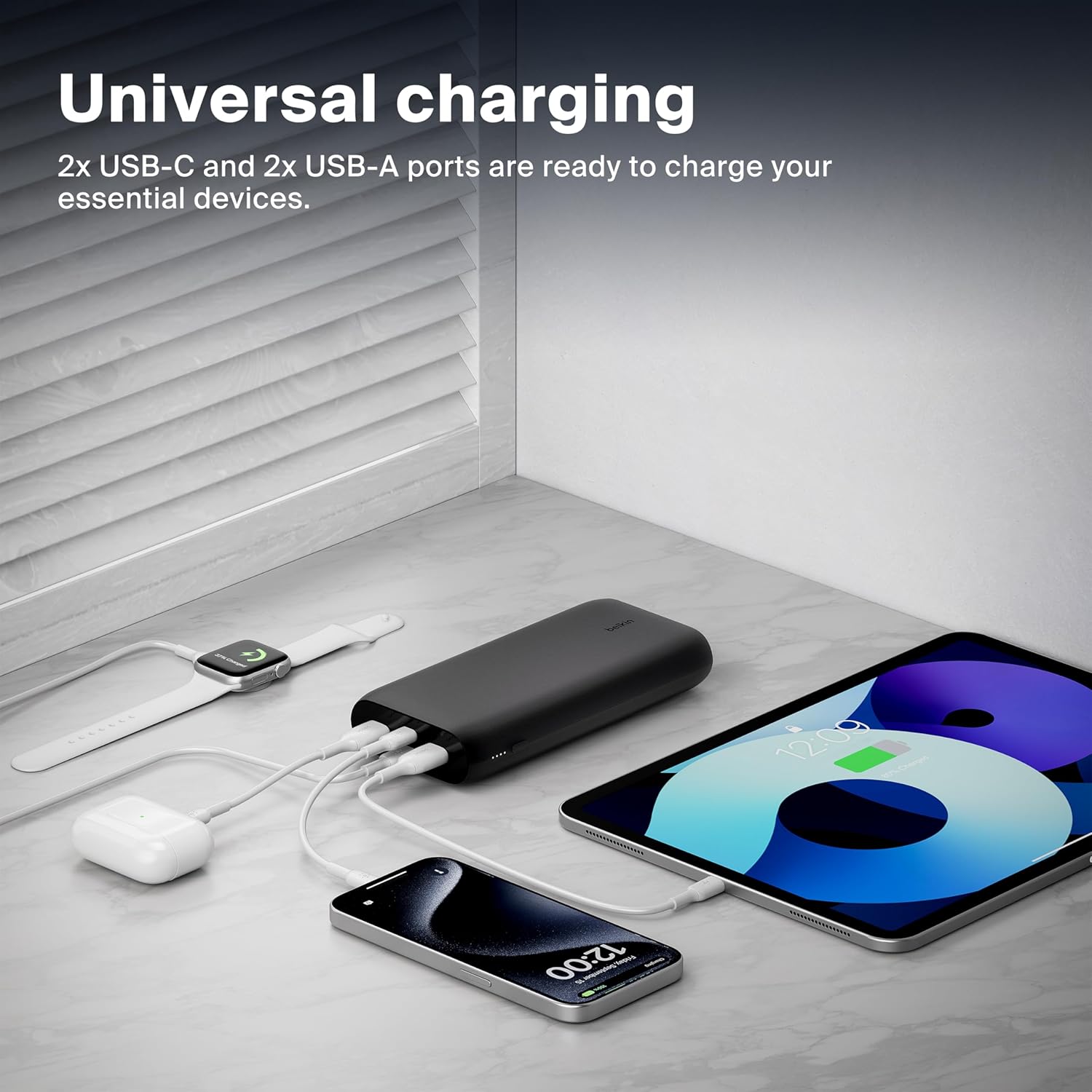 Belkin Boostcharge Power Bank 4 Port 26k 32W Black