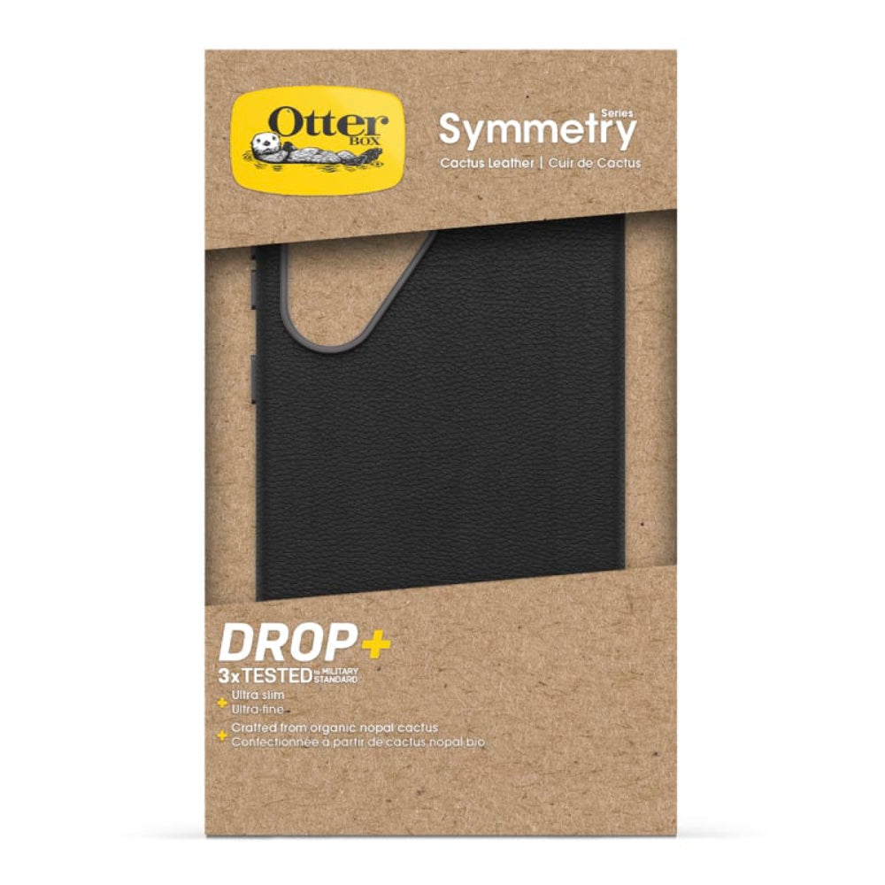 OtterBox Symmetry Cactus Leather Case-For Samsung Galaxy S25 Ultra - Black