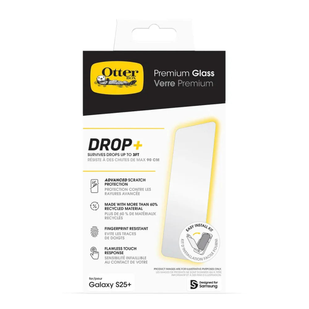 OtterBox Premium Glass Screen Protector-For Samsung Galaxy S25+ Clear