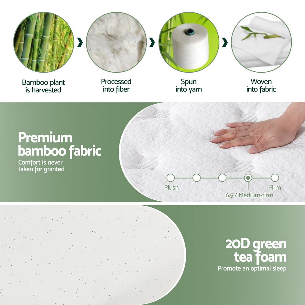 Giselle Mattress King Single Green Tea Mattresses 20cm