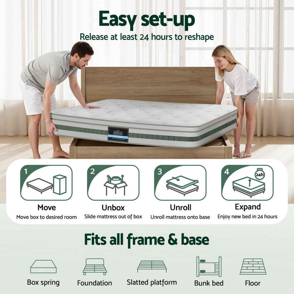 Giselle Mattress King Single Green Tea Mattresses 20cm