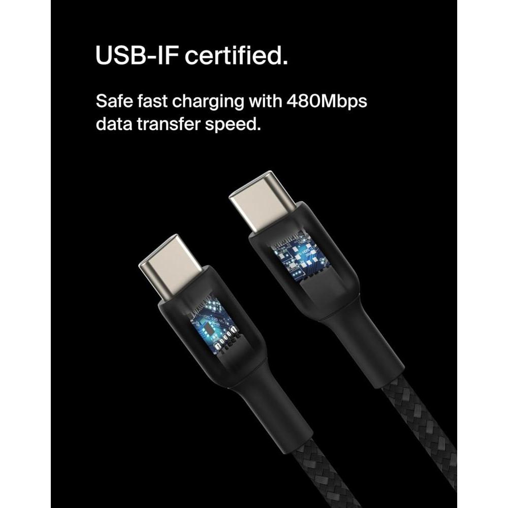 Belkin 1m Boost Charge Braided USB-C to USB-C Fast Charging Cable
