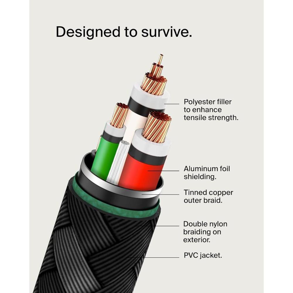 Belkin 1m Boost Charge Braided USB-C to USB-C Fast Charging Cable