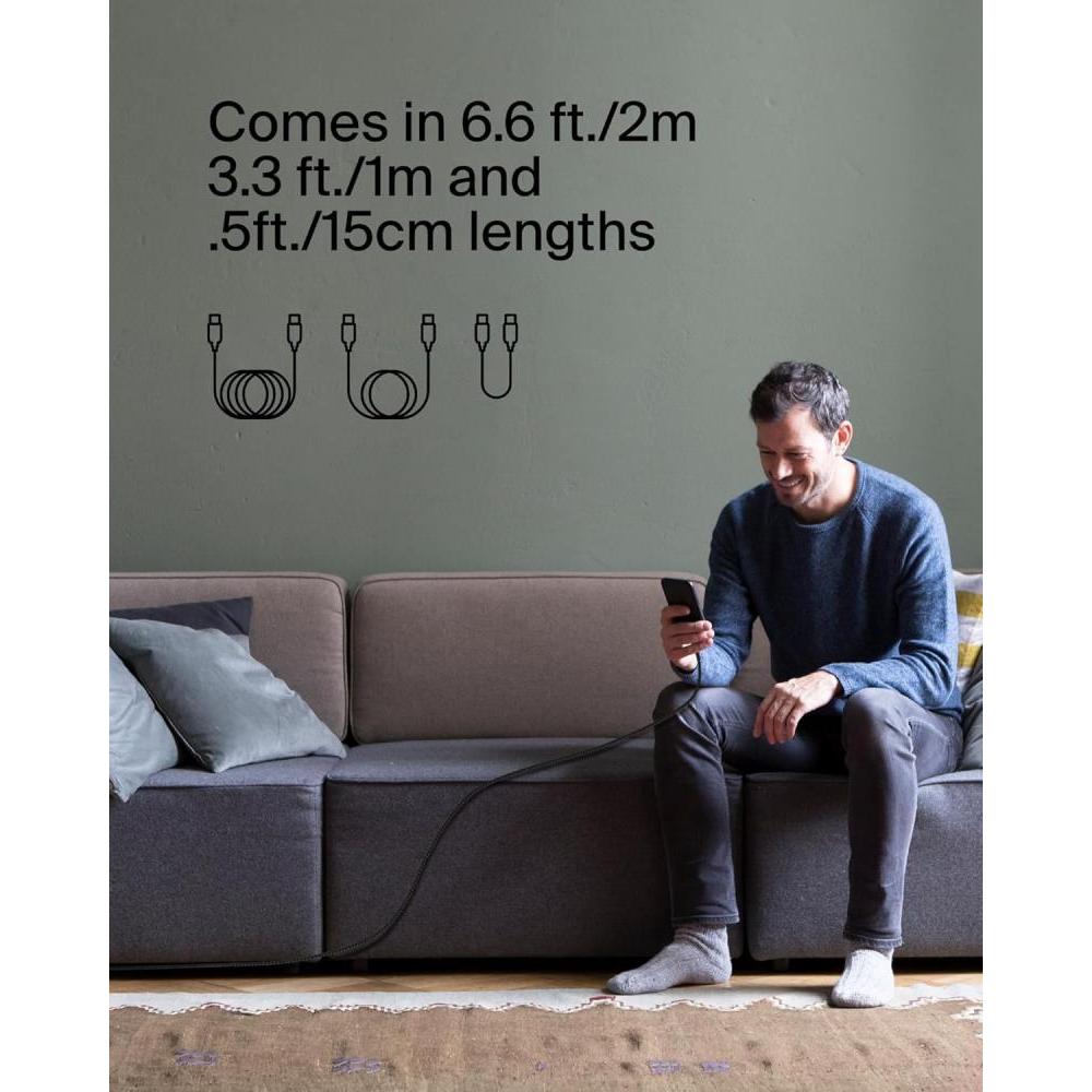Belkin 1m Boost Charge Braided USB-C to USB-C Fast Charging Cable