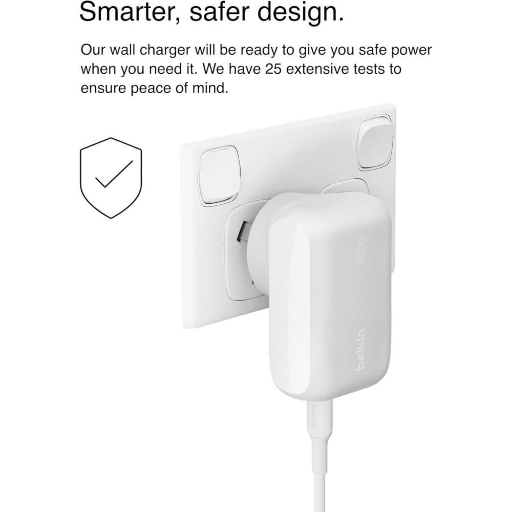 Belkin Boost Charge 42W Dual Port USB-C + USB-A Wall Charger