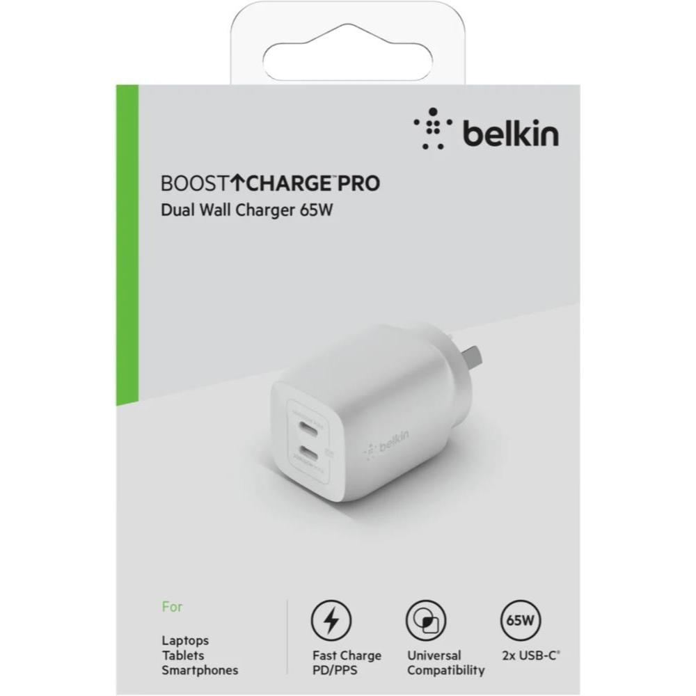 Belkin Boost Charge Pro 65W Dual PPS USB-C GaN Wall Charger