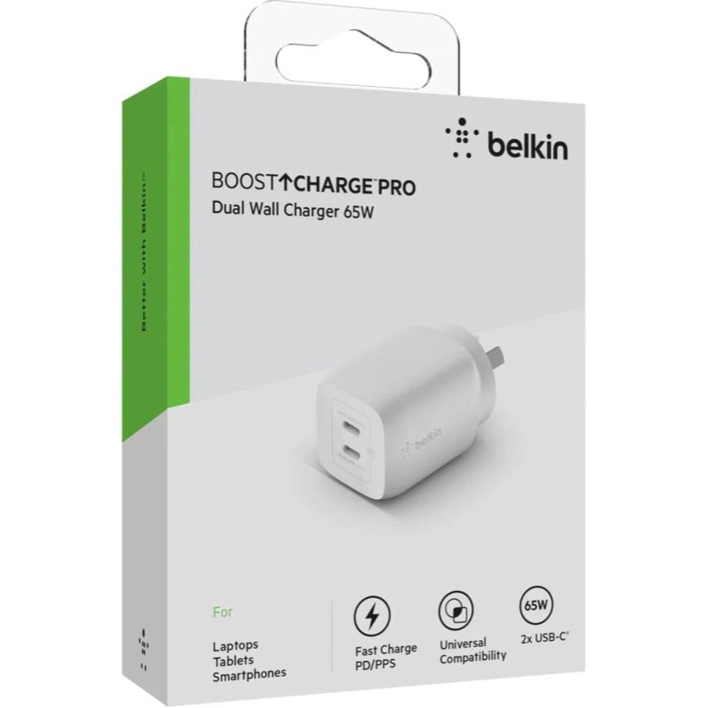Belkin Boost Charge Pro 65W Dual PPS USB-C GaN Wall Charger