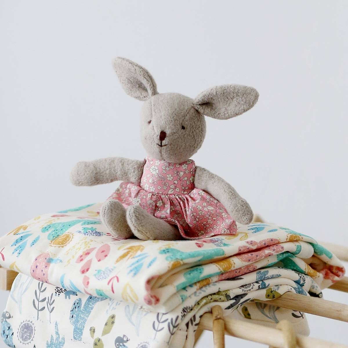 Apple Park Grey Little Plush Bunny Organic Baby Toy