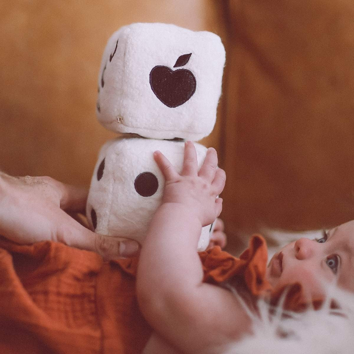 Apple Park Organic Soft Dice Set organic  Sensory Toy for Babies