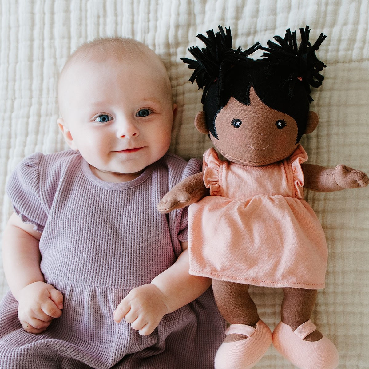 Apple Park Mia in Dusty Rose Organic Doll Plush Toy for Babies