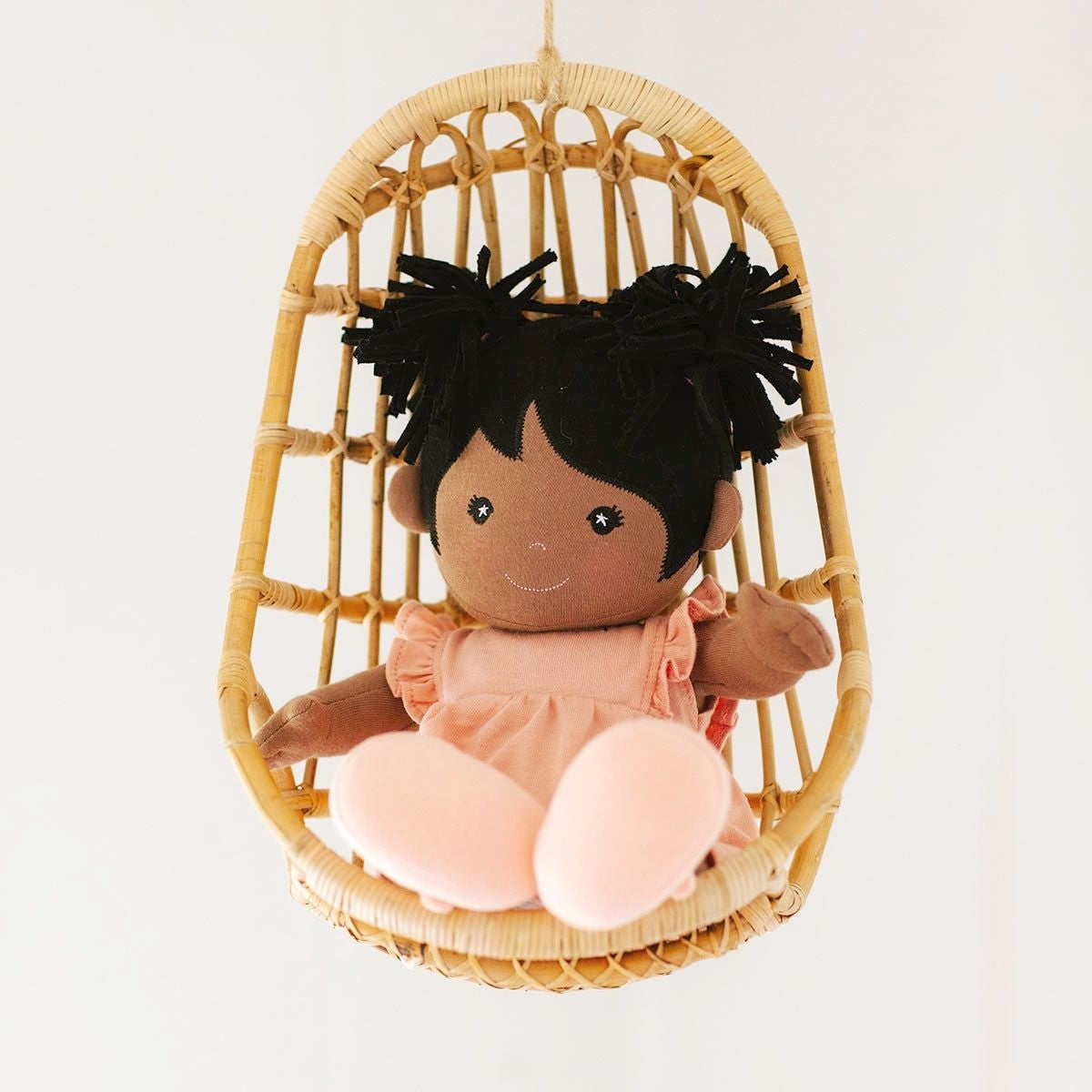 Apple Park Mia in Dusty Rose Organic Doll Plush Toy for Babies