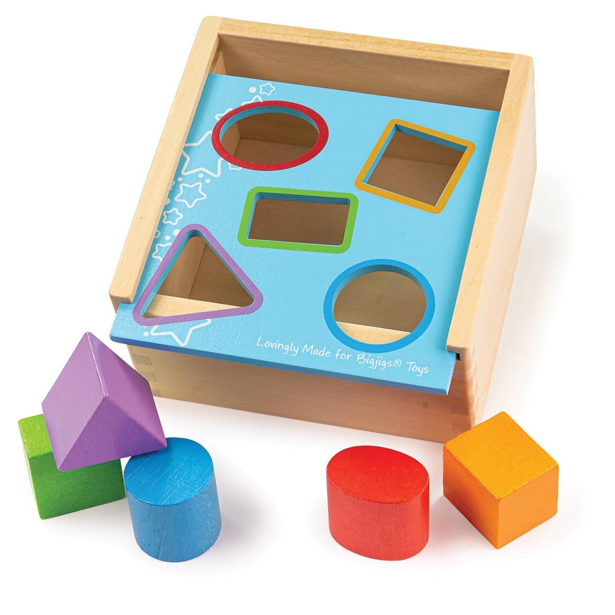 Bigjigs Toys Wooden First Posting Box for Toddlers Montessori Inspired Shape Sorting Toy
