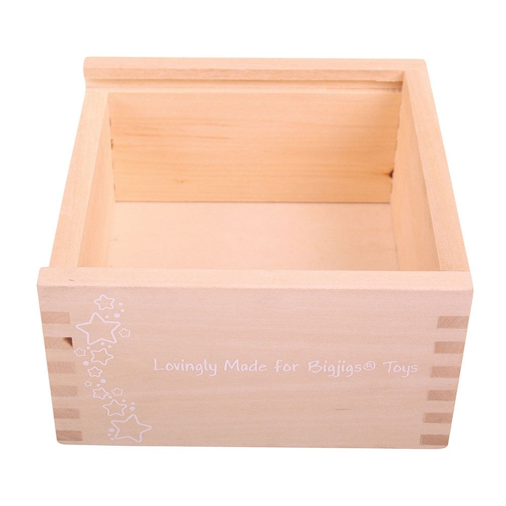 Bigjigs Toys Wooden First Posting Box for Toddlers Montessori Inspired Shape Sorting Toy