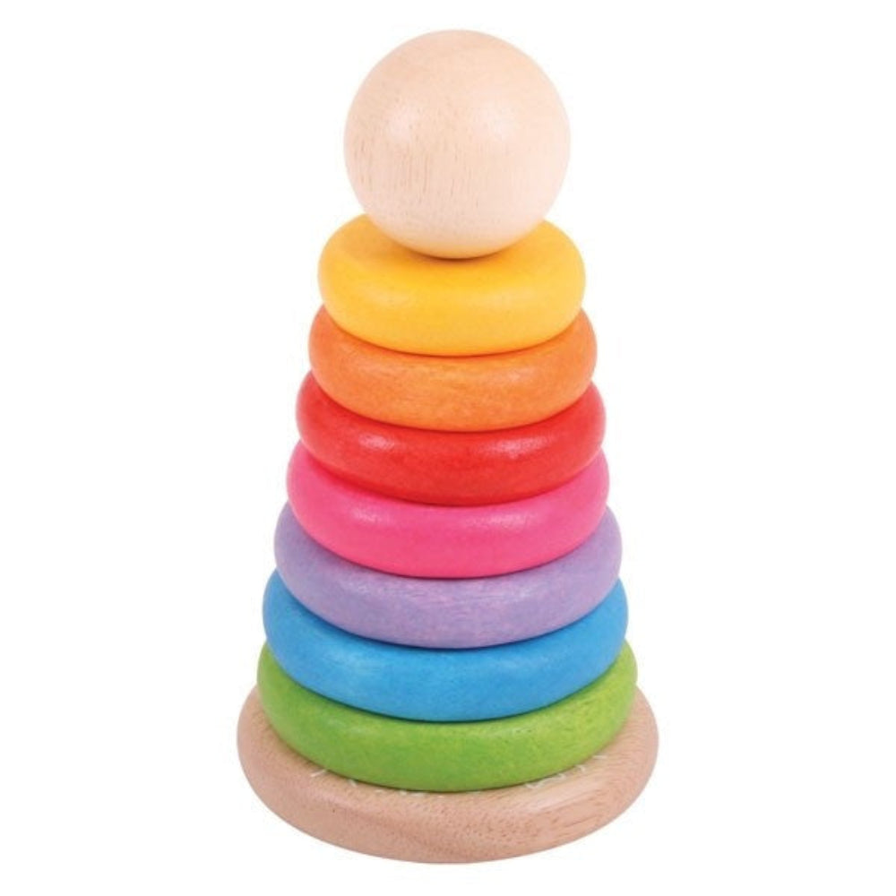Bigjigs Toys Rainbow Stacker Wooden Stacking Toy for Toddlers
