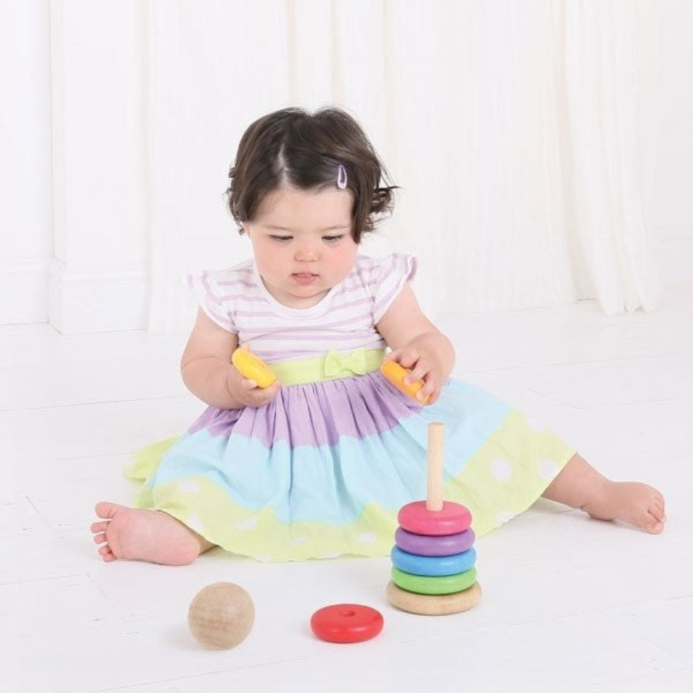 Bigjigs Toys Rainbow Stacker Wooden Stacking Toy for Toddlers