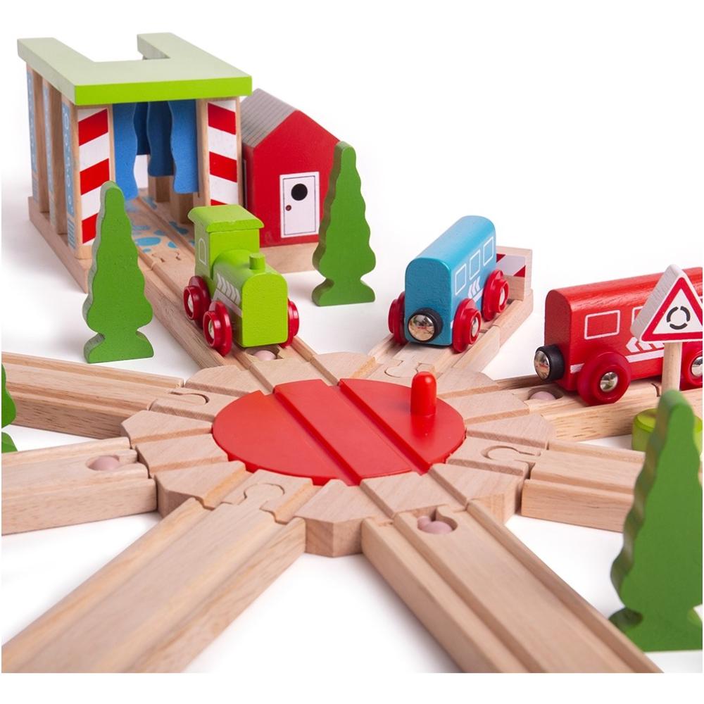 Bigjigs Rail 8 Way Turntable Wooden Train Set Accessory
