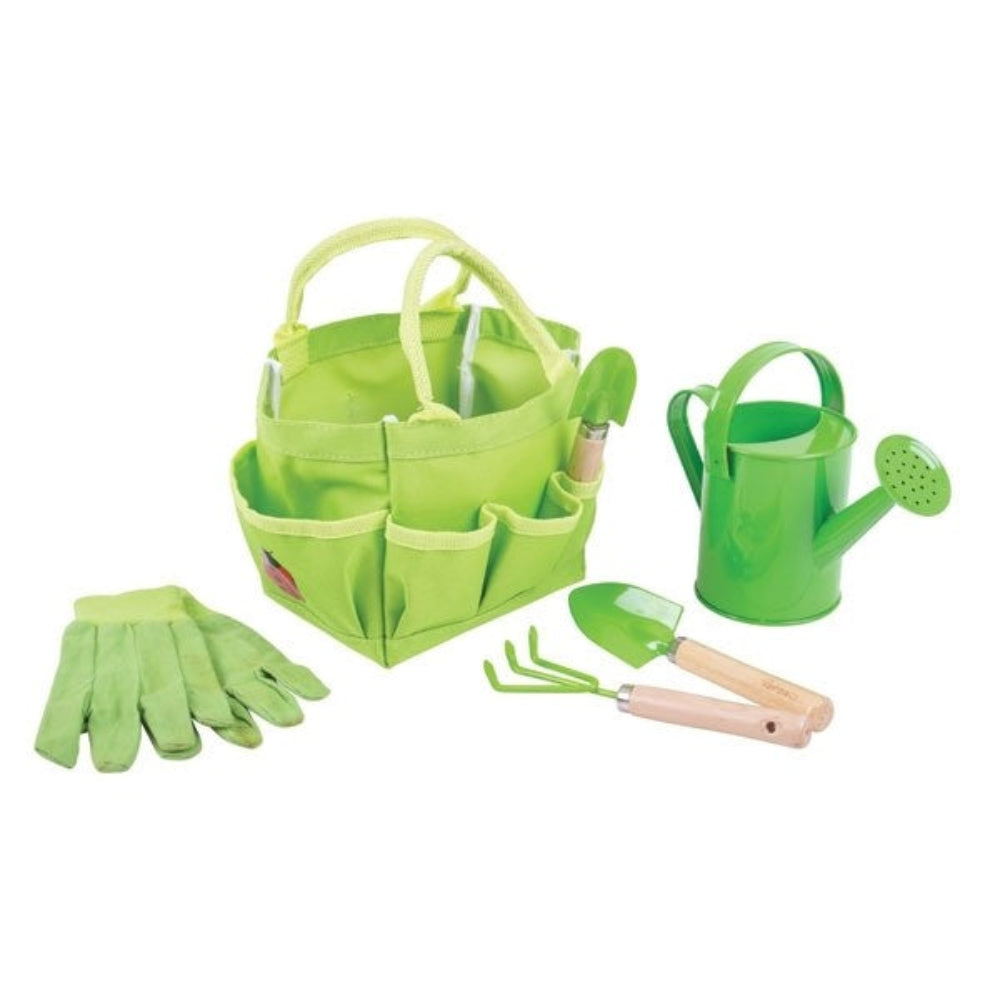 Bigjigs Toys Outdoor Gardening Garden Tool Set with Small Tote Bag