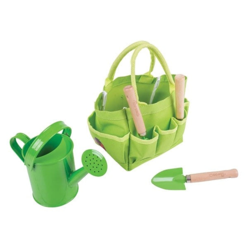Bigjigs Toys Outdoor Gardening Garden Tool Set with Small Tote Bag