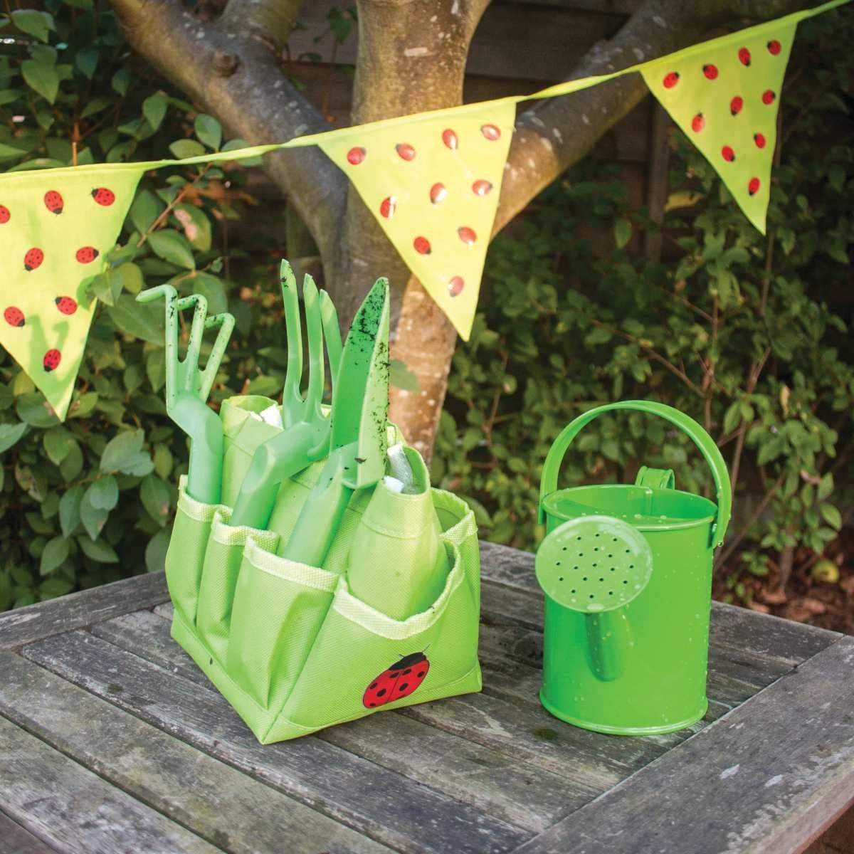 Bigjigs Toys Outdoor Gardening Garden Tool Set with Small Tote Bag