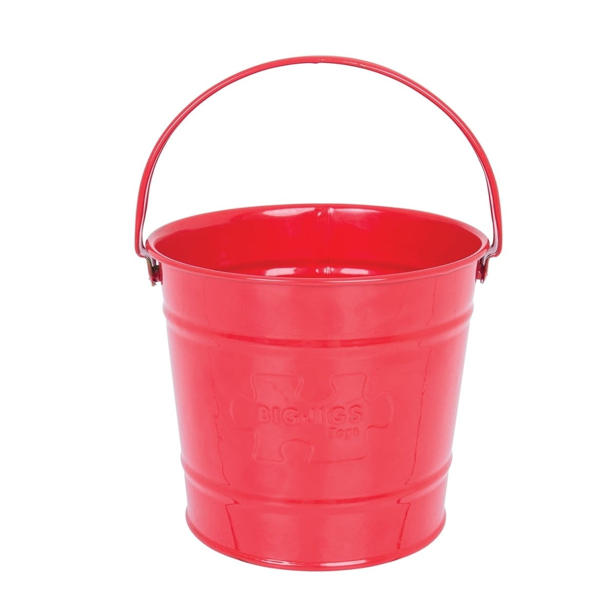 Bigjigs Toys Metal Bucket Small Garden Pail for Kids  Red