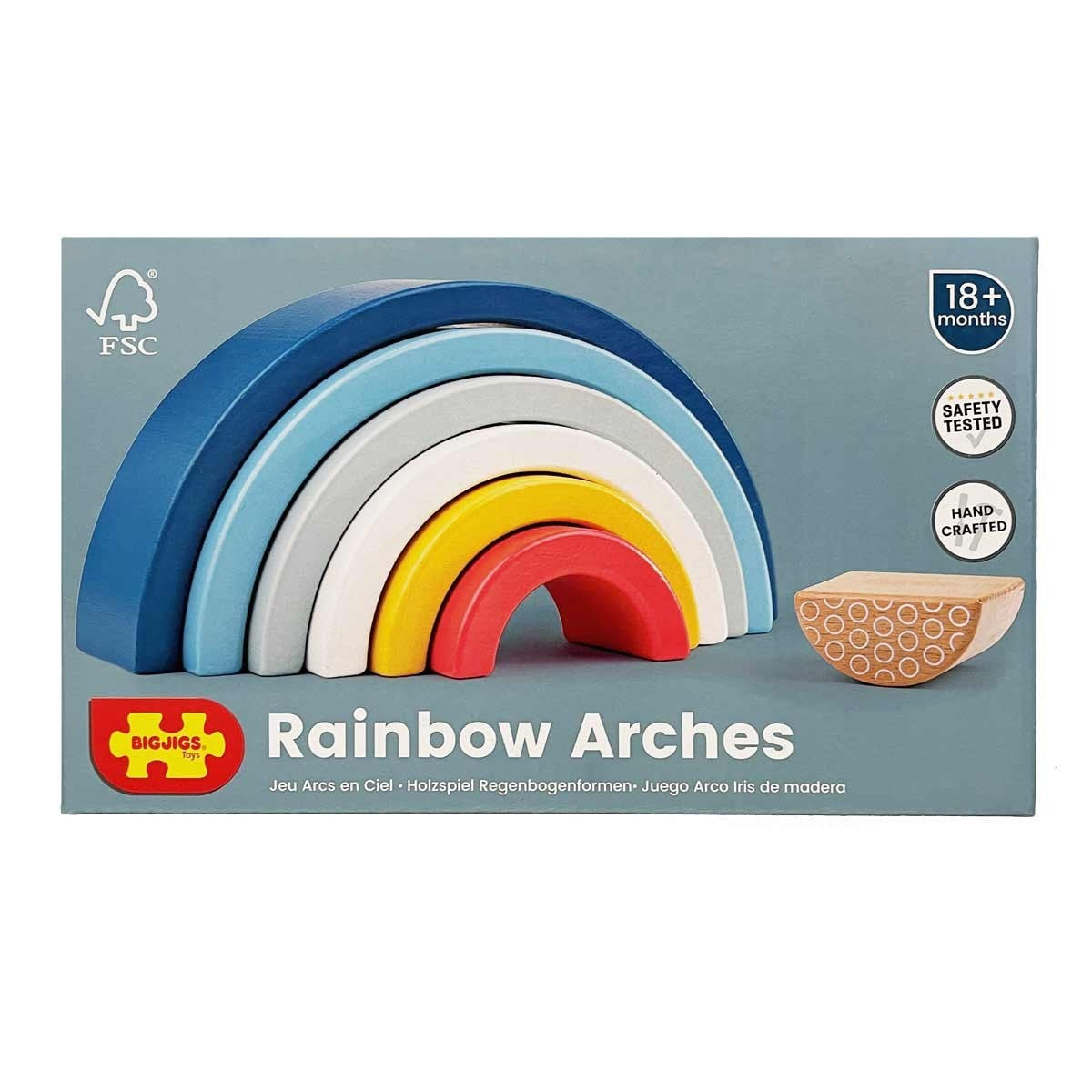 Bigjigs Toys FSC Rainbow Arches  Wooden Stacking Arches for Toddlers