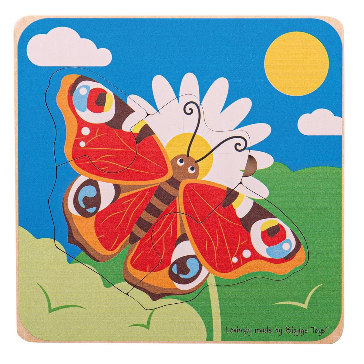 Bigjigs Toys Educational Butterfly Lifecycle Layer Wooden Puzzle for Kids