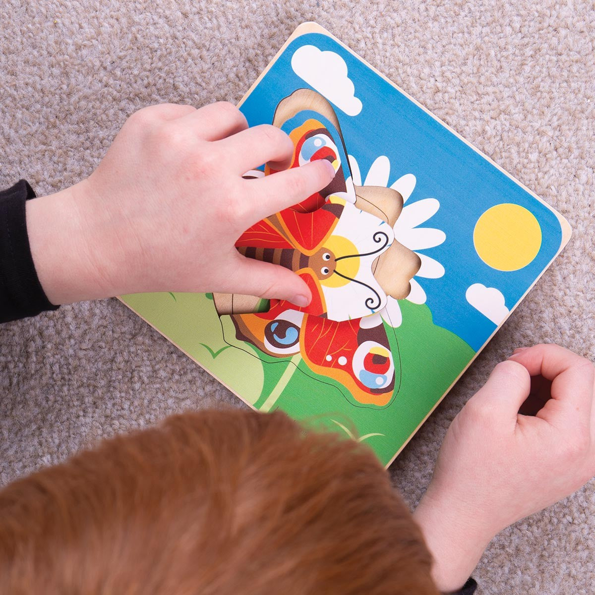 Bigjigs Toys Educational Butterfly Lifecycle Layer Wooden Puzzle for Kids