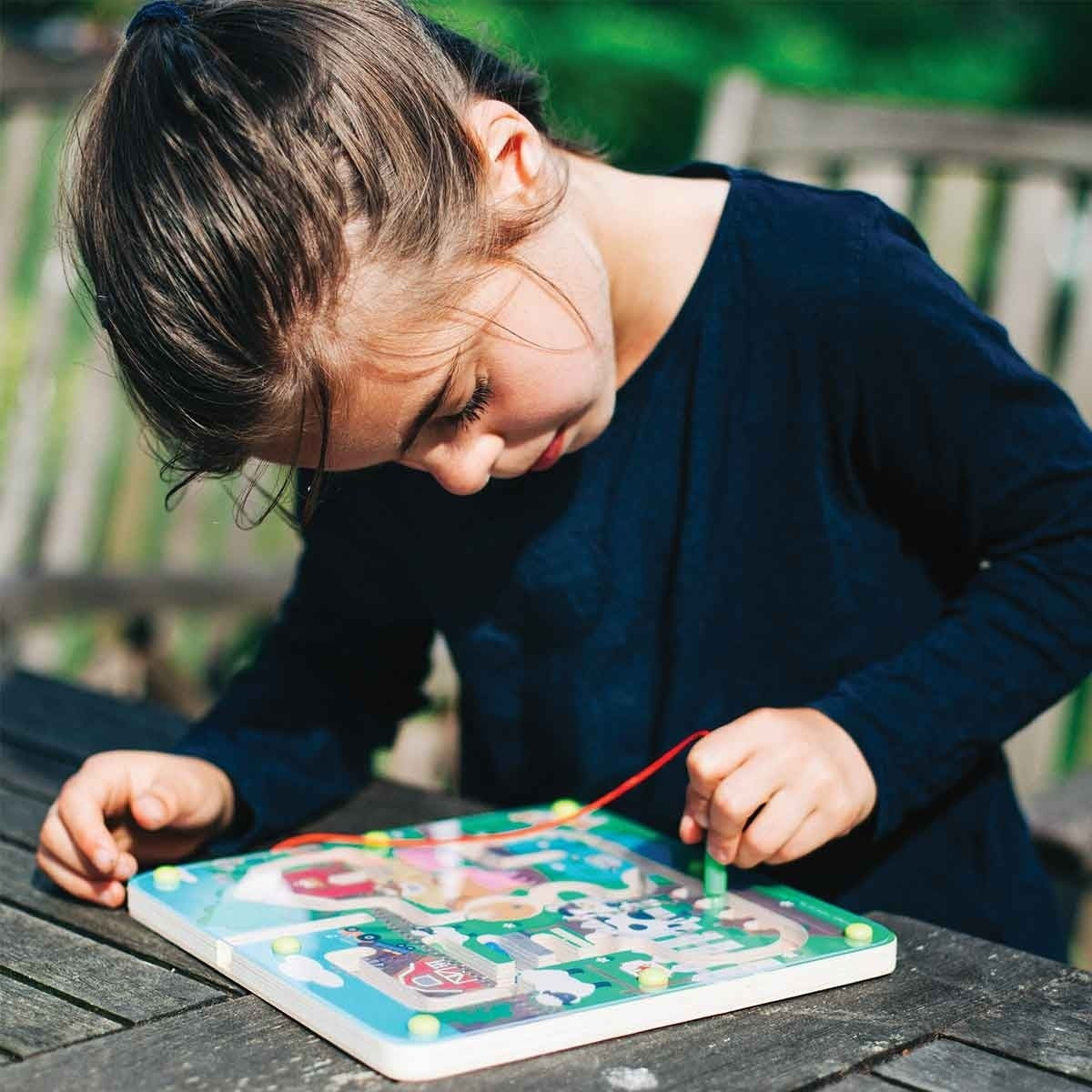 Bigjigs Toys Wooden Farmyard Maze Puzzle Animal Themed for Kids