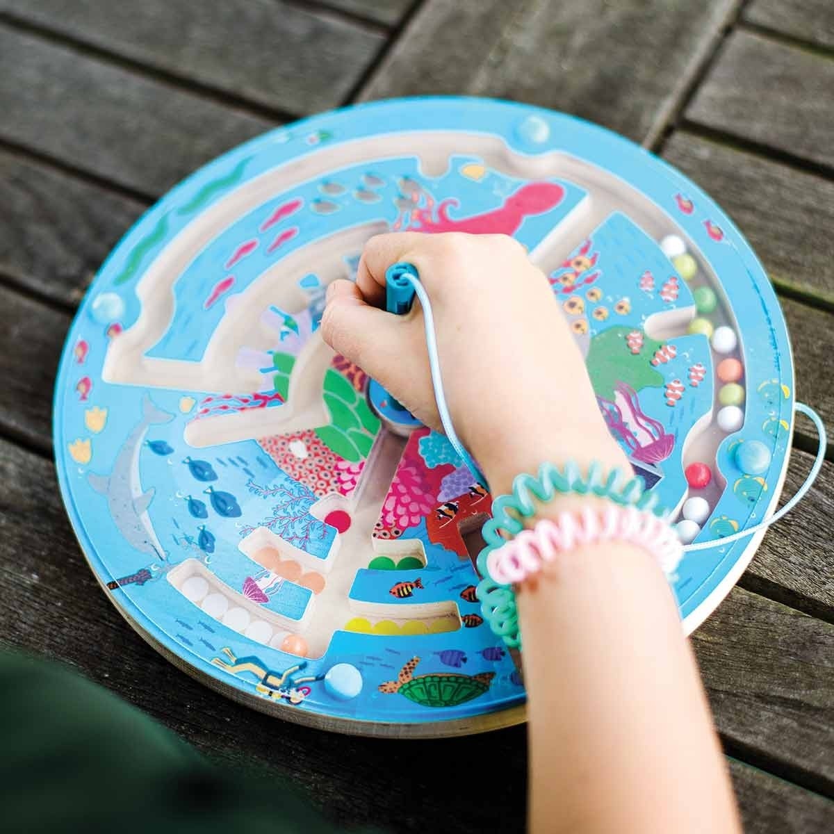 Bigjigs Toys Aquatic Themed Wooden Maze Puzzle for Kids
