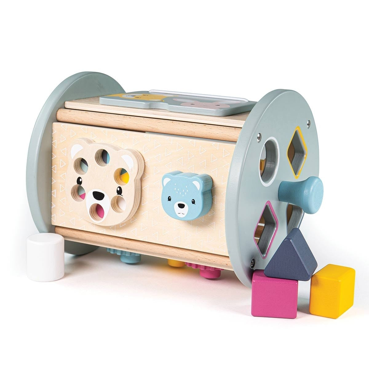 Bigjigs Toys FSC Wooden Rolling Activity Sorter Earth Friendly Shape Sorter for Toddlers