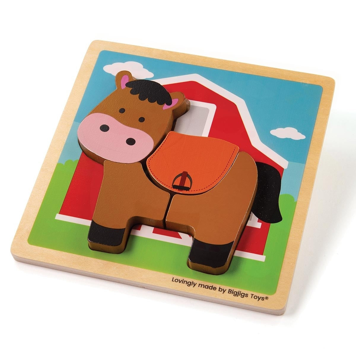 Bigjigs Toys Chunky Lift-Out Horse Wooden Toddler Puzzle