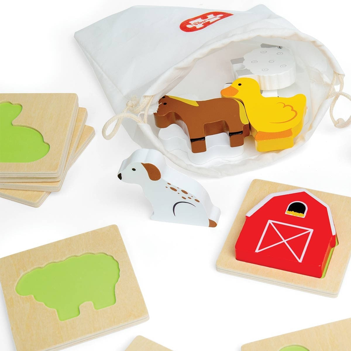 Bigjigs Toys Farm Themed Feel and Find Puzzle for Toddlers