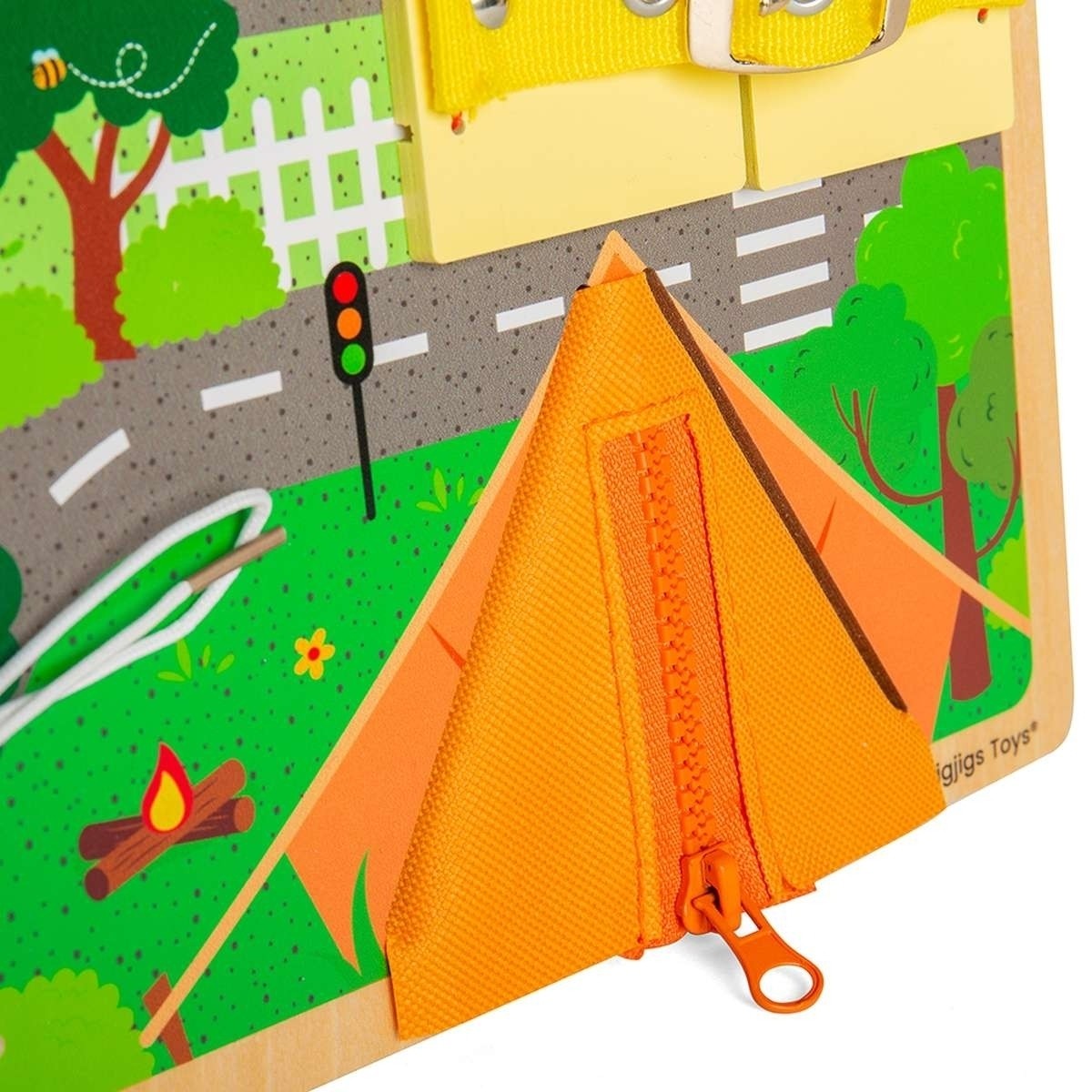 Bigjigs Toys Wooden Life Skills Learning Board Montessori Practical Activity Toy for Kids